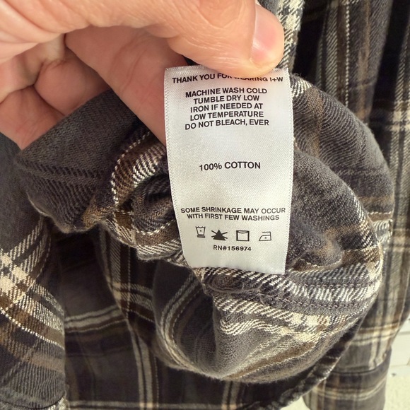 Imogene and Willie sawtooth pearl snap in caldera Men’s Medium Japanese Flannel - Picture 2 of 7